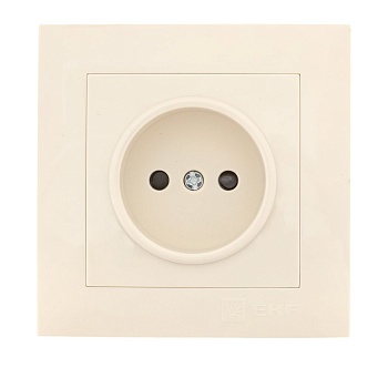 Валенсия розетка 1-местная б/з 10А кремовая с защ. штор. PROxima EWR10-022-20