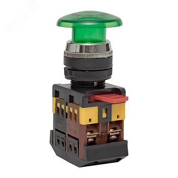 Кнопка AELA-22 зеленая с подсветкой NO+NC 380В Грибок PROxima pbn-aela-1g-380