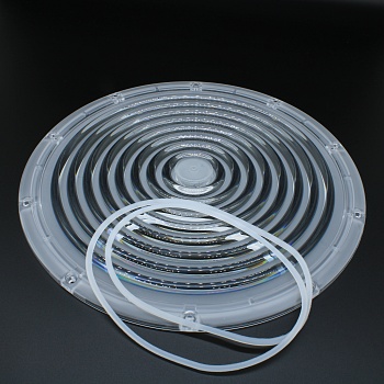 UFO265D60G-200W-B26 - Круглая групповая линза под светодиоды 2835, 3030  D=265mm H=7mm  эфф=88%   60°, PC-1250Z