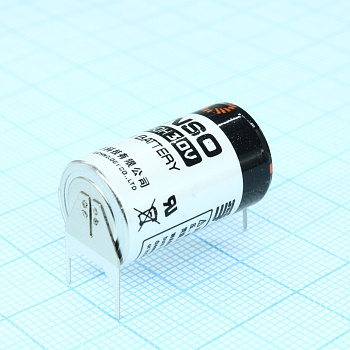 CR14250H/3PF - Li, MnO2 батарея типоразмера 1/2AA, 3В, 0.9Ач, приваренные выводы, -40...85 °C