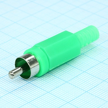 RP-405-GN-EN - RCA штекер кабельный, разъем типа "тюльпан"