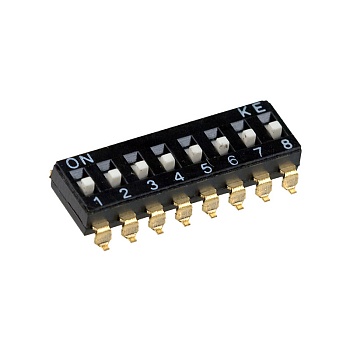 L-KLS7-KL-08-N-00 - DIP-переключатель 8 групп SMD монтаж шаг 2.54мм 0.025А 24В с выступающим движком