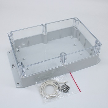 G232CMF - Герметичный корпус из поликарбоната с прозрачной крышкой, IP65, светло-серый