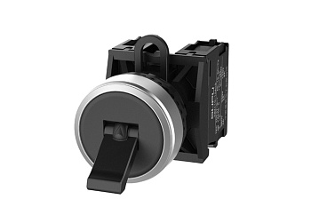 Тумблер (черный) TS2020-0NM60 - Тумблер, без блокировки, без подсветки, алюминиевое переднее кольцо, без контактной группы, диаметр головки кнопки 29,5 мм, диаметр посадочного отверстия: 22 мм, цвет: черный