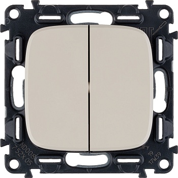 Выключатель 2-кл. СП Valena Allure 10А IP20 250В с лицев. панелью безвинтов. зажимы механизм сл. кость Leg 752805