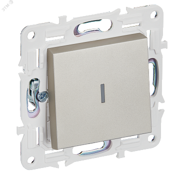 SKANDY Выключатель 1-клавишный с индикацией 10А SK-V07Sh шампань IEK SK-V10-1-10-K37