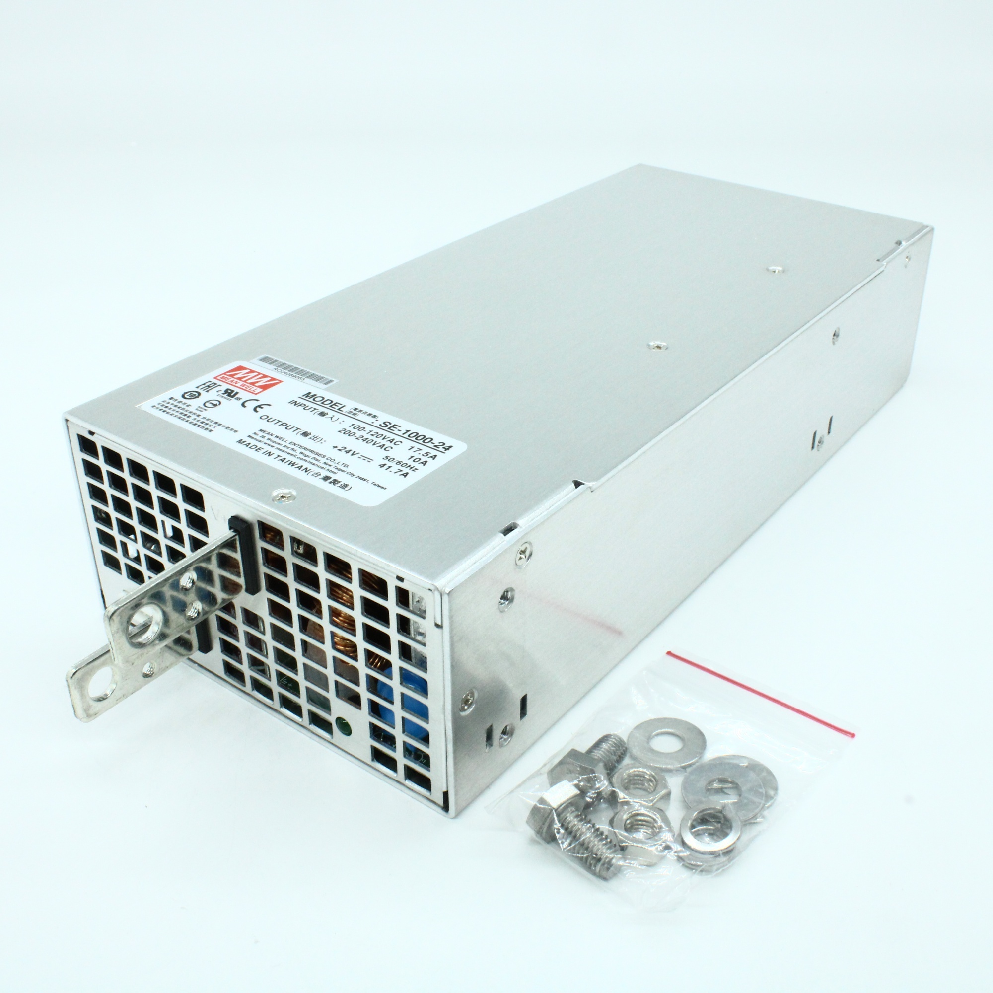 SE-1000-24 - AC-DC, 1000Вт, выход 24В/0…41.7A, рег. вых=-5+10%Uном, вход 180...264VAC, 47...63Гц / 254...370VDC, изоляция 3000В AC, в кожухе 278x127х63.5мм, -20…+60°С