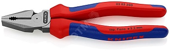 Силовые пассатижи KN-0202200 - Плоскогубцы комбинированные особой мощности с режущими кромками с многокомпонентными рукоятками, длина 200мм