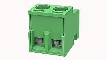 PCB клемма DG332W-5.0-02P-14 - Розеточный разъем, PCB, на кабель, шаг 5 мм, 2 полюса, сечение проводников: 1.5 мм кв., винтовая фиксация провода, 250V, 12А, цвет: зеленый, серия DG332W