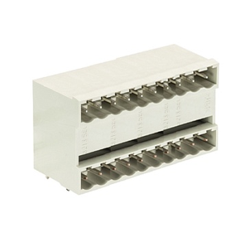 Вилка Wiecon 8113 SEG/10/20 W OB - Вилочный разъем, горизонтальный, на плату, шаг 5 мм, 2 этажа, 10 полюсов, фиксация на плате пайкой, 400V, 10А, без маркировки, цвет: серый, серия 8113 SEG G