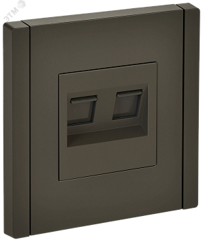 FORTE&PIANO Розетка компьютерная двойная RJ45 кат.5E FP333 серый IEK FP-K20-1-K03