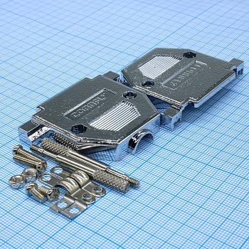 DS1046-25C1L1 - Кожух для разъема D-Sub 15pin с удлиненными винтами, металлизированный
