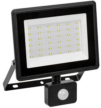 Прожектор светодиодный СДО 06-50Д 6500К IP54 с ДД черн. LPDO602-50-65-K02