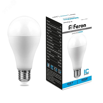 Лампа светодиодная LED 30вт Е27 дневной 38196