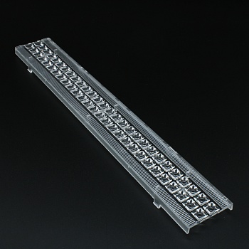 ASL280D40H56LED60G - Линейная линза на 56 светодиодов (28x2) 2835/3030/3016, эфф=93%, ~60°, 280x40mm H:7,1mm, PMMA