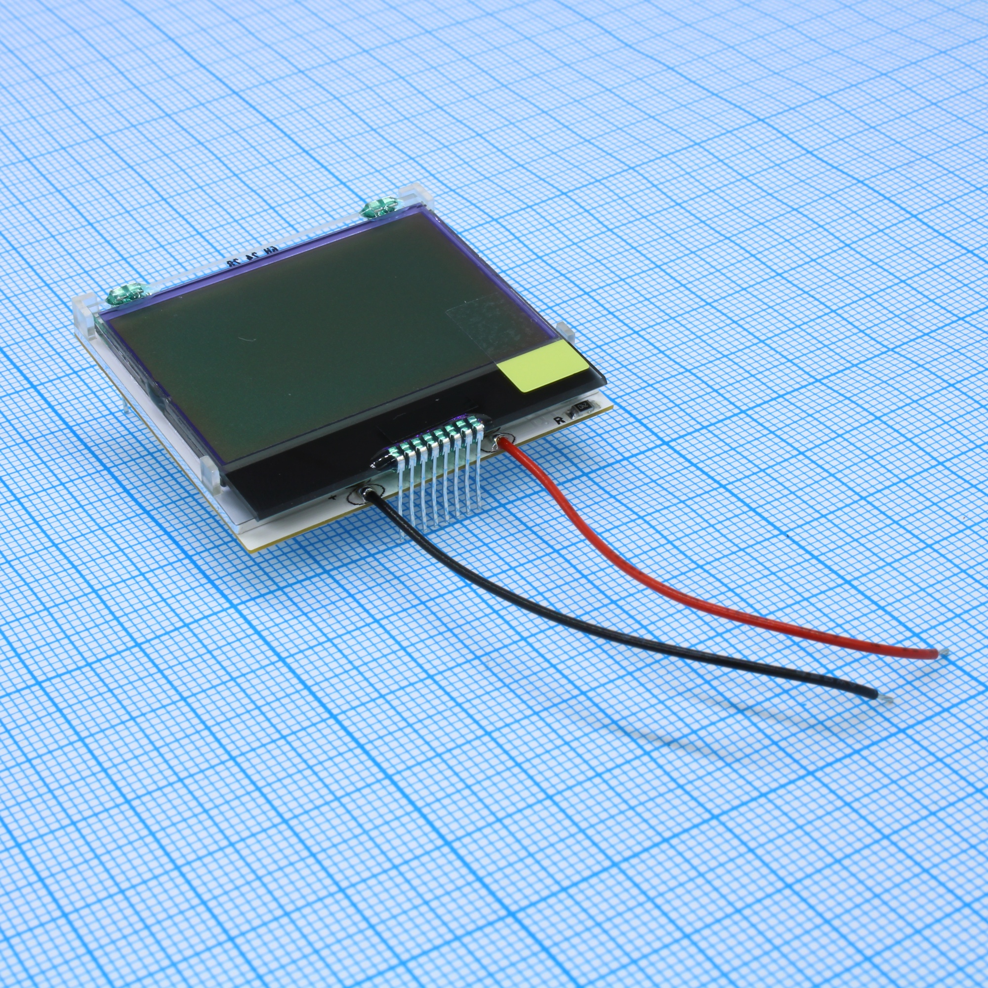 WDO0710-TGH-#00 - Заказной ЖКИ графич, 96х64, подсв. белая, инд. серый, 6 o'cl.