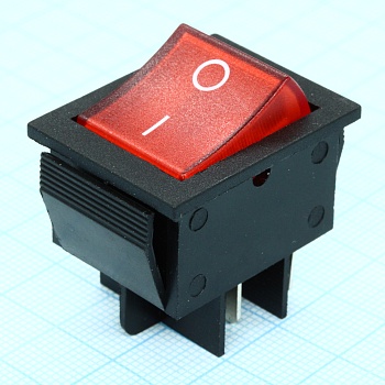 IRS-201-2C3-R/B - Переключатель с подсветкой ON-OFF (15A 250В) две группы на замыкание