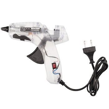 Пистолет клеевой 60W, 11мм с выкл. - прозрачный корпус