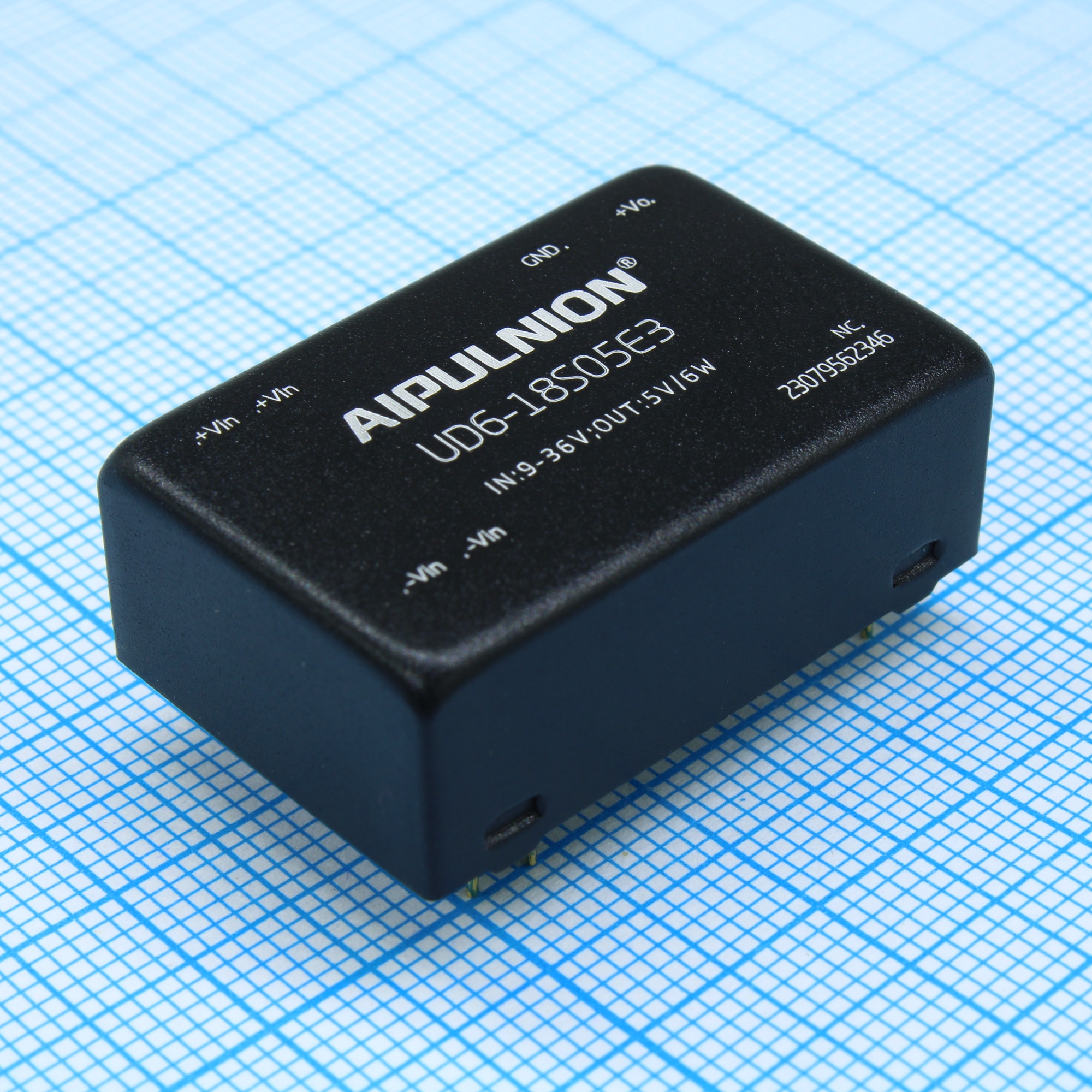 UD6-18S05E3 - DC/DC, 6Вт, вход 9…36В, выход 5В/1.2А, изоляция 1500В DC, КПД 78…80%, DIP24, 31.8x20.3x12.5мм, -40…85°C, металл