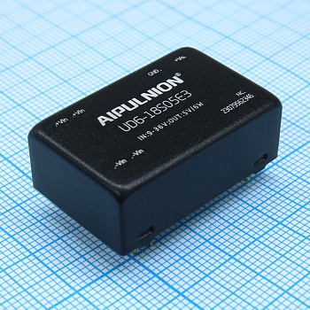 UD6-18S05E3 - DC/DC, 6Вт, вход 9…36В, выход 5В/1.2А, изоляция 1500В DC, КПД 78…80%, DIP24, 31.8x20.3x12.5мм, -40…85°C, металл
