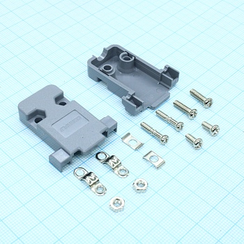 DS1045-09AP1S1-B - Кожух для D-SUB разьема 9 pin, пластик, серый