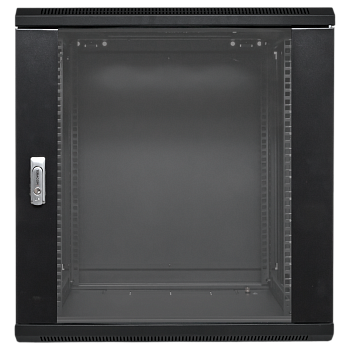 Шкаф настенный 19" TERACOM PRO 12U 600х600 мм дверь стеклянная с замком-ручкой ч-рный