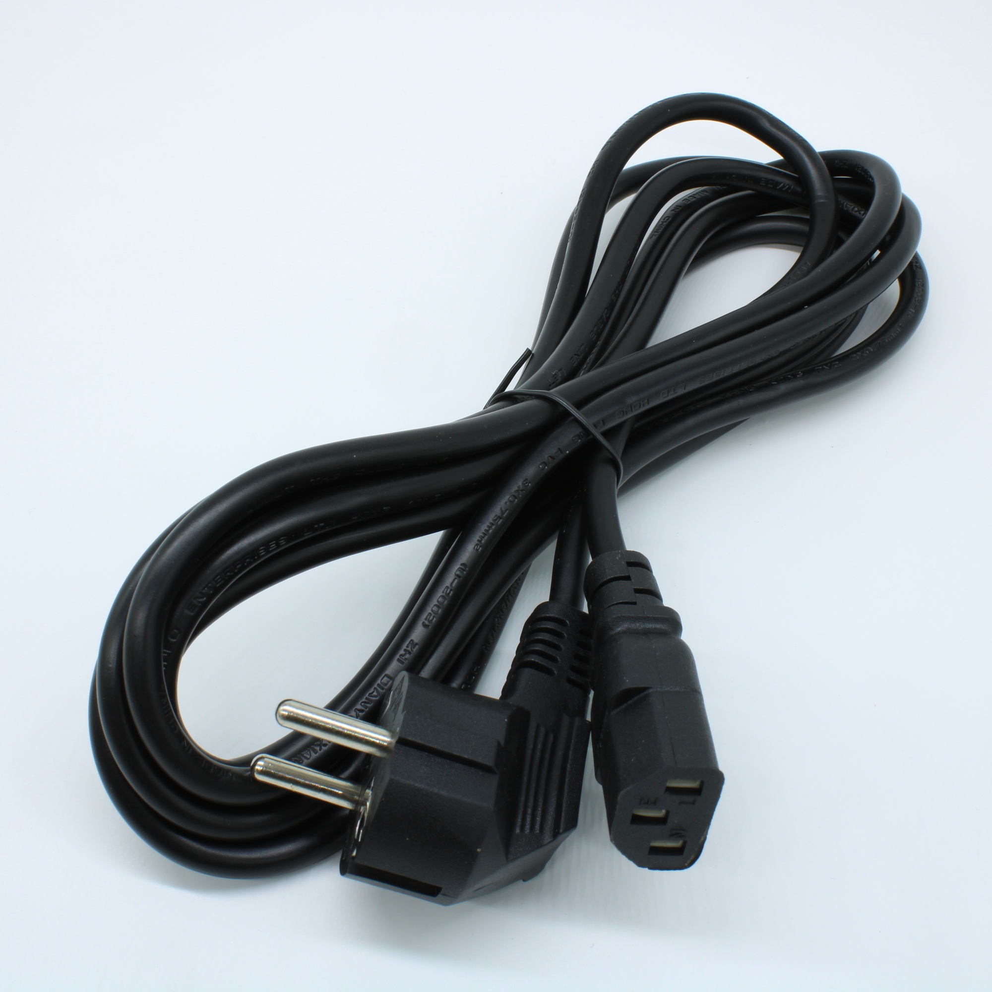 SCZ УГЛ-ПРЯМ.    3М.   3Х0.75 черный - Шнур сетевой Евровилка угловая 3м 3х0,75, цвет черный