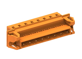 Вилочный разъем на кабель 478417/060 - Вилочный разъем, прямой, на кабель, шаг: 7.62 мм, 17 полюсов, фиксация провода пружинная, исполнение: с пластиковыми защелками, 500V, 16A, цвет: оранжевый