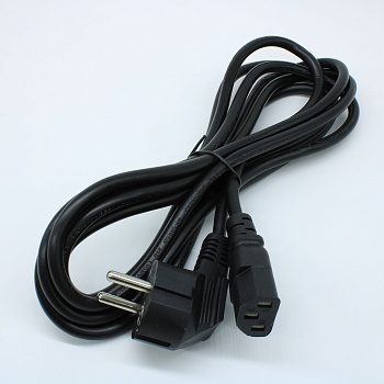 SCZ УГЛ-ПРЯМ.    3М.   3Х0.75 черный - Шнур сетевой Евровилка угловая 3м 3х0,75, цвет черный