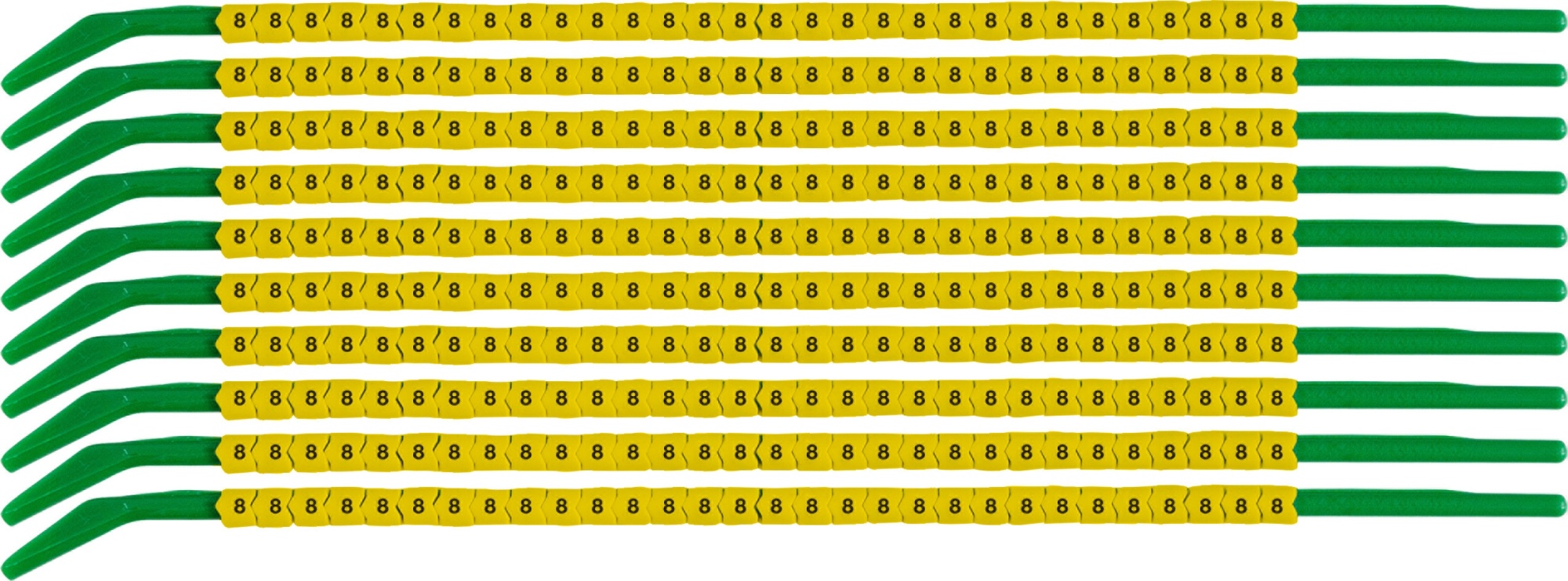 brd333158 - SCNG-09-8 клипсы жёлтые, 300шт/упак, для провода 2,5-3,0мм диаметра, легенда 8