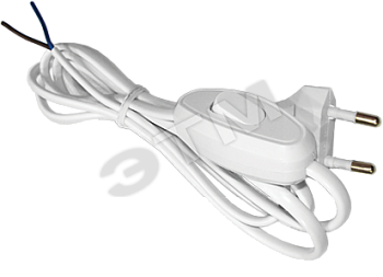 Выключатель проходной на шнур для бра белый 1.7м А1060