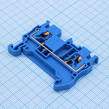 GP2.5-2-BU - Проходная клемма, тип фиксации провода: Push-in, номинальное сечение: 2.5 мм кв., 24A, 800V, ширина: 5,2 мм, цвет: синий, втычная перемычка, тип монтажа: DIN35