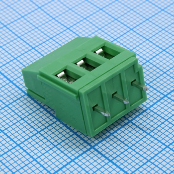 GT129-5.0-03P-14-01 with bottom plate - Винтовой клеммный блок c рельефной обоймой, 3 контакта. Серия GT129-5.0