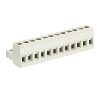 Розетка Wiecon 8113 B / 12 - Розеточный разъем, угловой, на кабель, шаг 5,00 мм, 12 полюсов, номинальное сечение: 2,5 мм кв., винтовая фиксация провода, 400V, 12А, с маркировкой, цвет: серый, серия 8113 B