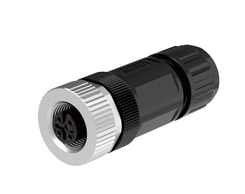 Розеточный разъем на кабель M12A03Z-FAASTUB - Розеточный разъем на кабель, 3 полюса, M12, прямой, винтовая фиксация провода, A-Code, диаметр кабеля: 6,0-8,0 мм, 4А, 250V, корпус из пластика, резьбовое соединение: цинк, неэкранированный