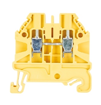 Клемма WT 2,5 GE - Проходная клемма, тип фиксации провода: винтовой, номинальное сечение: 2,5 мм кв., 24A, 1000V, ширина: 5 мм, цвет: желтый, тип монтажа: DIN 35