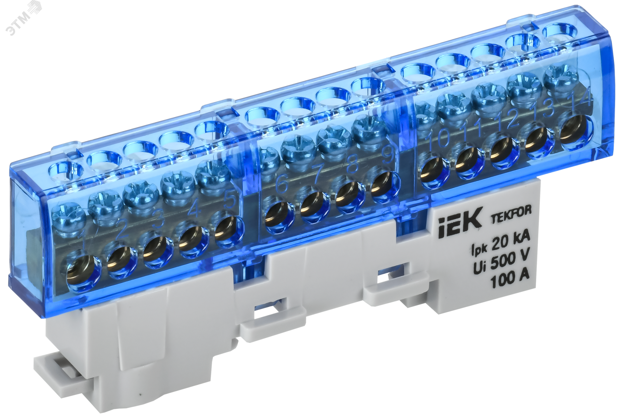 TEKFOR Шина N ноль изолированная на универсальном держателе 6х9-14-С IEK TF-NN10-14-KL-K07