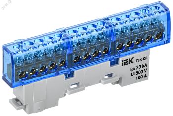 TEKFOR Шина N ноль изолированная на универсальном держателе 6х9-14-С IEK TF-NN10-14-KL-K07