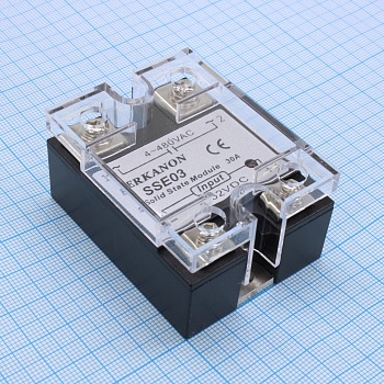 Твердотельное реле, без колодки SSE03 - Твердотельное реле, однофазное, максимальный ток нагрузки: 30A, коммутируемое напряжение: 4 - 480VAC, управляющее напряжение: 3 - 32VDC