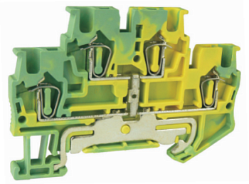 Заземляющая клемма UJ5-1.5/2-2JD - Заземляющая клемма, тип фиксации провода: пружинный, номинальное сечение: 1,5 мм кв., ширина: 4,2 мм, цвет: желто-зеленый, тип монтажа: DIN 35