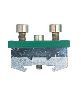 Клемма заземл. 70 E S35 - Заземляющая клемма, тип фиксации провода: винтовой, номинальное сечение: 70 мм кв., ширина: 25 мм, цвет: зеленый, тип монтажа: DIN 35 35