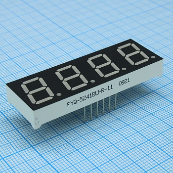 FYQ-5241BUHR-11 - 4-х разрядный индикатор 13,2мм/красный/640нм/30-60мкд/ОА