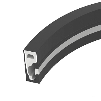 Силиконовый профиль WPH-FLEX-0616-SIDE-S9-5m FULL BLACK 045842 - Цельнолитой силиконовый гибкий профиль, черный матовый. Габаритные размеры 5000х6х16 мм. Горизонтальный изгиб SIDE, минимальный радиус изгиба 30 мм. Для установки во влажных помещениях необх