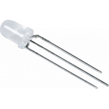 L-59EYW - Светодиод 5мм/красный/625нм/20-60мкд - желтый/588нм/20-40мкд/белый матовый/60°