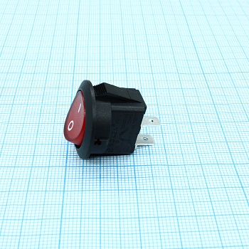 RK2-13 1X1 B/R"0-" - Выключатель клавишный ON-OFF без подсветки цвет корпуса (черный) цвет кнопки (красный)