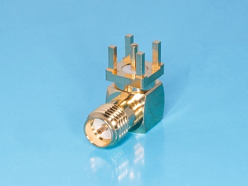RP-SMA-PR - Разъем RP-SMA вилка на плату, прямой угол, позолоченный, Amphenol, R901-6252А-01RFX