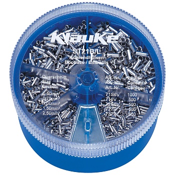 klkST21B - ST21B Пластиковый контейнер с неизолированными втулочными наконечниками ( 5 видов, от 0,5 до 2,5 мм2)