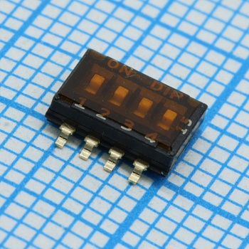 DHN-04-T-V-T/R - Движковый переключатель 4 группы SMD монтаж 1.27мм 25мА 24В