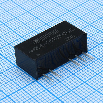 AM2DS-0512DH30JZ - DC/DC, 2Вт, вход 4.5…5.5В, выход ±12В/±0.008…0.083А, изоляция 3000В DC, КПД 85%, максимальная емкостная нагрузка не более ±220мкФ, SIP7, 19.65x7.05x10.16мм, -40…105°C, пластик