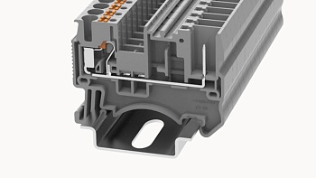 Клемма для разъемов DS2.5/1P-01P-11 - Клемма для подключения внешнего разъема, тип фиксации провода: Push-in, номинальное сечение: 2.5 мм кв., 24A, 500V, ширина: 5,2 мм, цвет: серый, втычная перемычка, тип монтажа: DIN35
